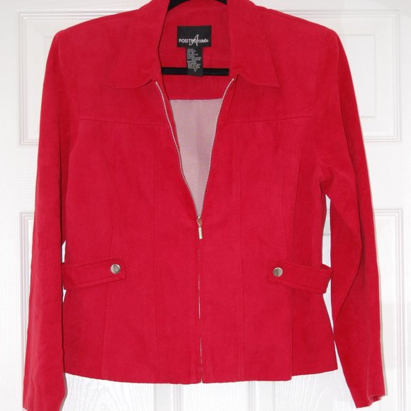 POSITIVE ATTITUDE Red Women's Zipper Jacket SIze 8 - Picture 4 of 10